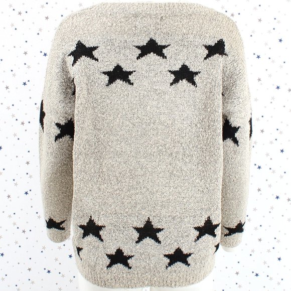 Oversized Star Pattern Pullover Knit Sweater - Picture 6 of 7